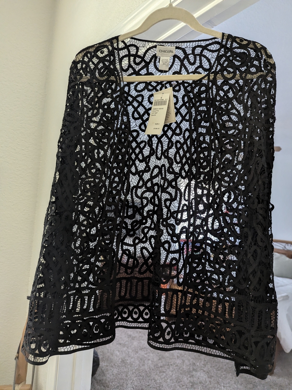 Chico's Black Lace Openwork Blazer